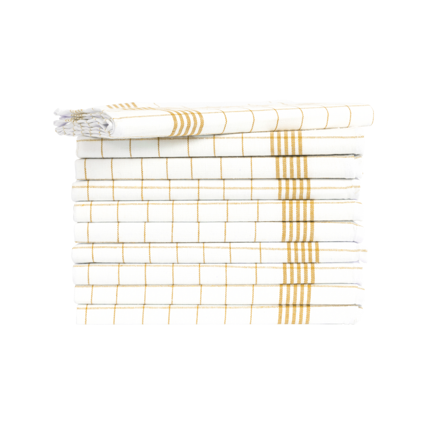 Merkanta Geschirrtücher 10er Set Küchentücher 50x70cm, gelb weiß kariert, 100% Baumwolle Geschirrhandtücher Mehrfarbig kariert, Handtücher Küche super saugfähig, Küchenhandtücher Abtrockentücher