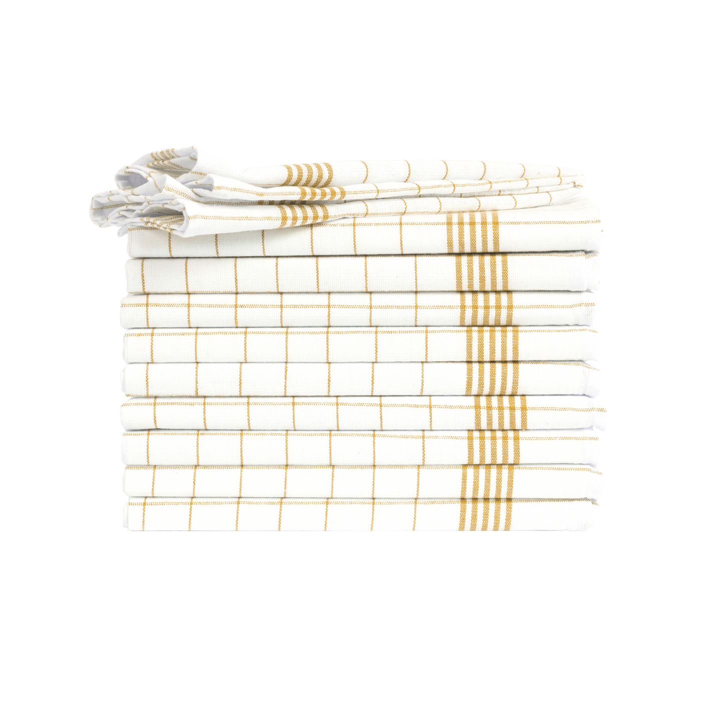 Merkanta Geschirrtücher 10er Set Küchentücher 50x70cm, gelb weiß kariert, 100% Baumwolle Geschirrhandtücher Mehrfarbig kariert, Handtücher Küche super saugfähig, Küchenhandtücher Abtrockentücher