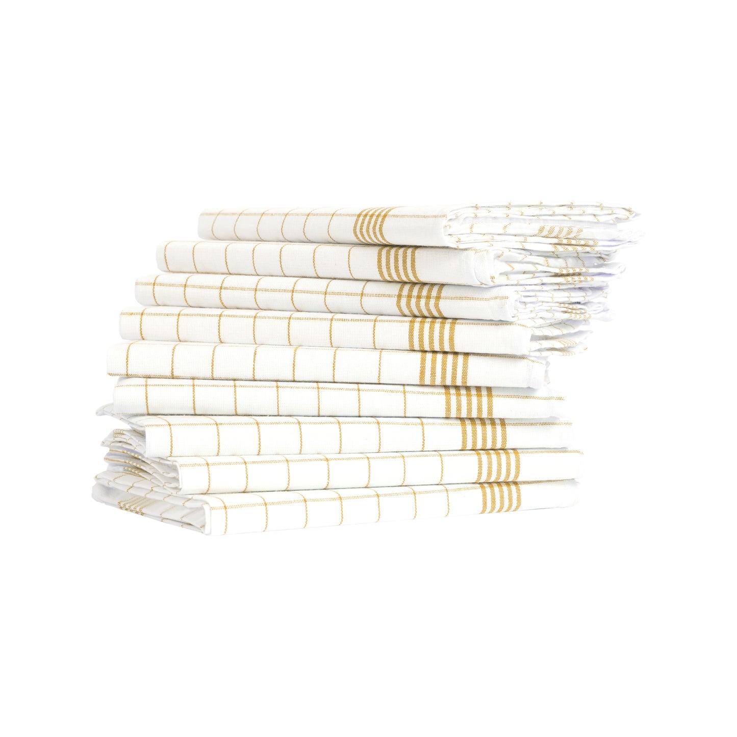 Merkanta Geschirrtücher 10er Set Küchentücher 50x70cm, gelb weiß kariert, 100% Baumwolle Geschirrhandtücher Mehrfarbig kariert, Handtücher Küche super saugfähig, Küchenhandtücher Abtrockentücher