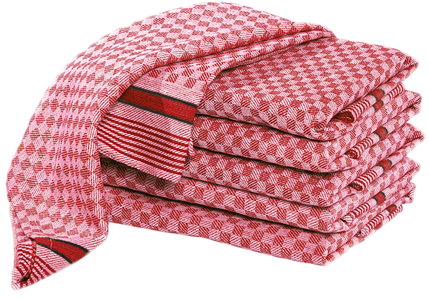 Merkanta Geschirrtücher 10er Set, Küchentücher 50x70cm, 100% Baumwolle, Geschirrhandtücher, rot weiß kariert, super saugfähig, waschbar bei 95 Grad und trocknergeeignet