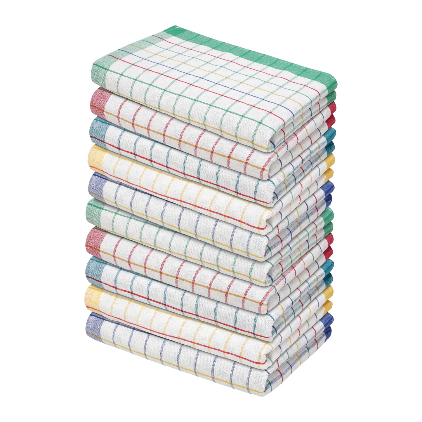 Merkanta Geschirrtücher 10er Set Küchentücher 50x70cm, 100% Baumwolle Geschirrhandtücher Mehrfarbig kariert, Handtücher Küche super saugfähig, Küchenhandtücher Abtrockentücher