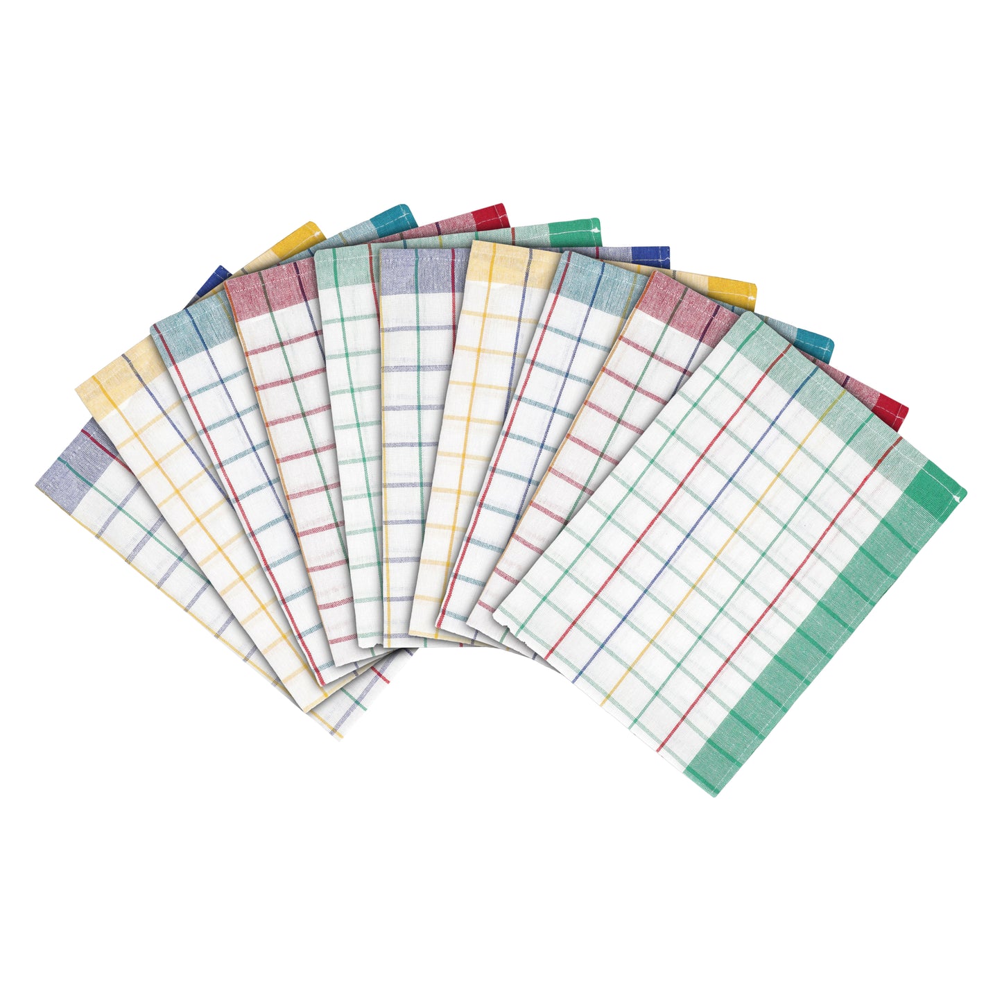 Merkanta Geschirrtücher 10er Set Küchentücher 50x70cm, 100% Baumwolle Geschirrhandtücher Mehrfarbig kariert, Handtücher Küche super saugfähig, Küchenhandtücher Abtrockentücher
