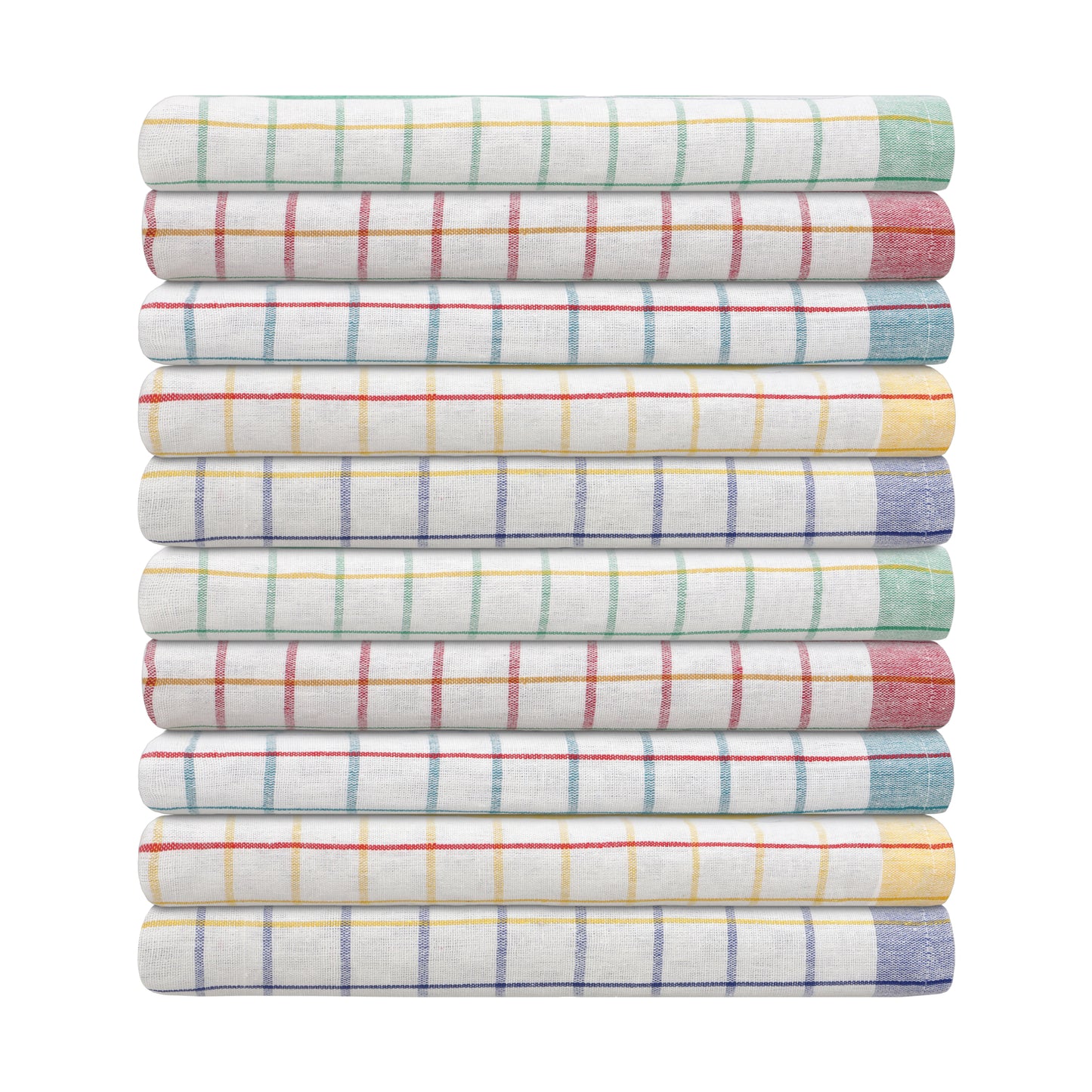 Merkanta Geschirrtücher 10er Set Küchentücher 50x70cm, 100% Baumwolle Geschirrhandtücher Mehrfarbig kariert, Handtücher Küche super saugfähig, Küchenhandtücher Abtrockentücher