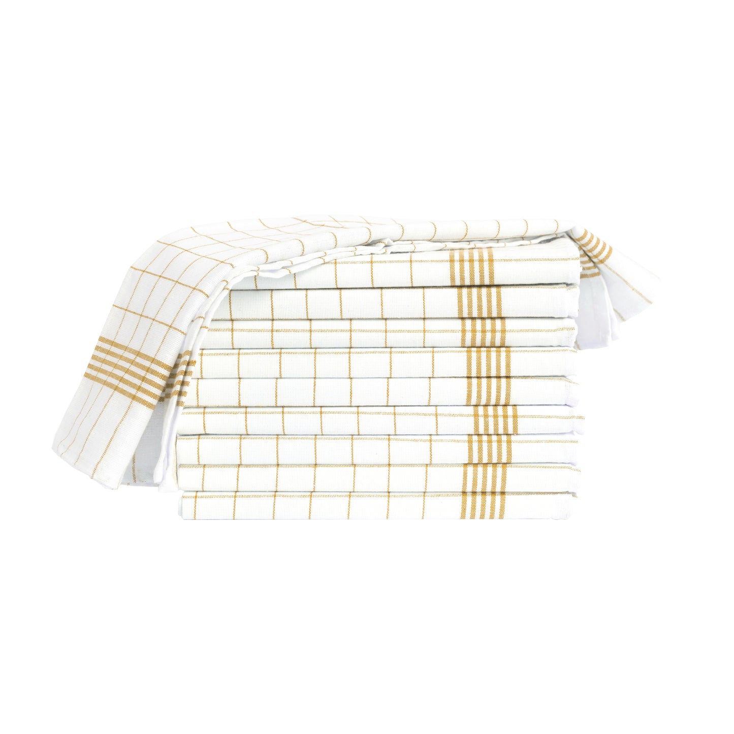 Merkanta Geschirrtücher 10er Set Küchentücher 50x70cm, gelb weiß kariert, 100% Baumwolle Geschirrhandtücher Mehrfarbig kariert, Handtücher Küche super saugfähig, Küchenhandtücher Abtrockentücher