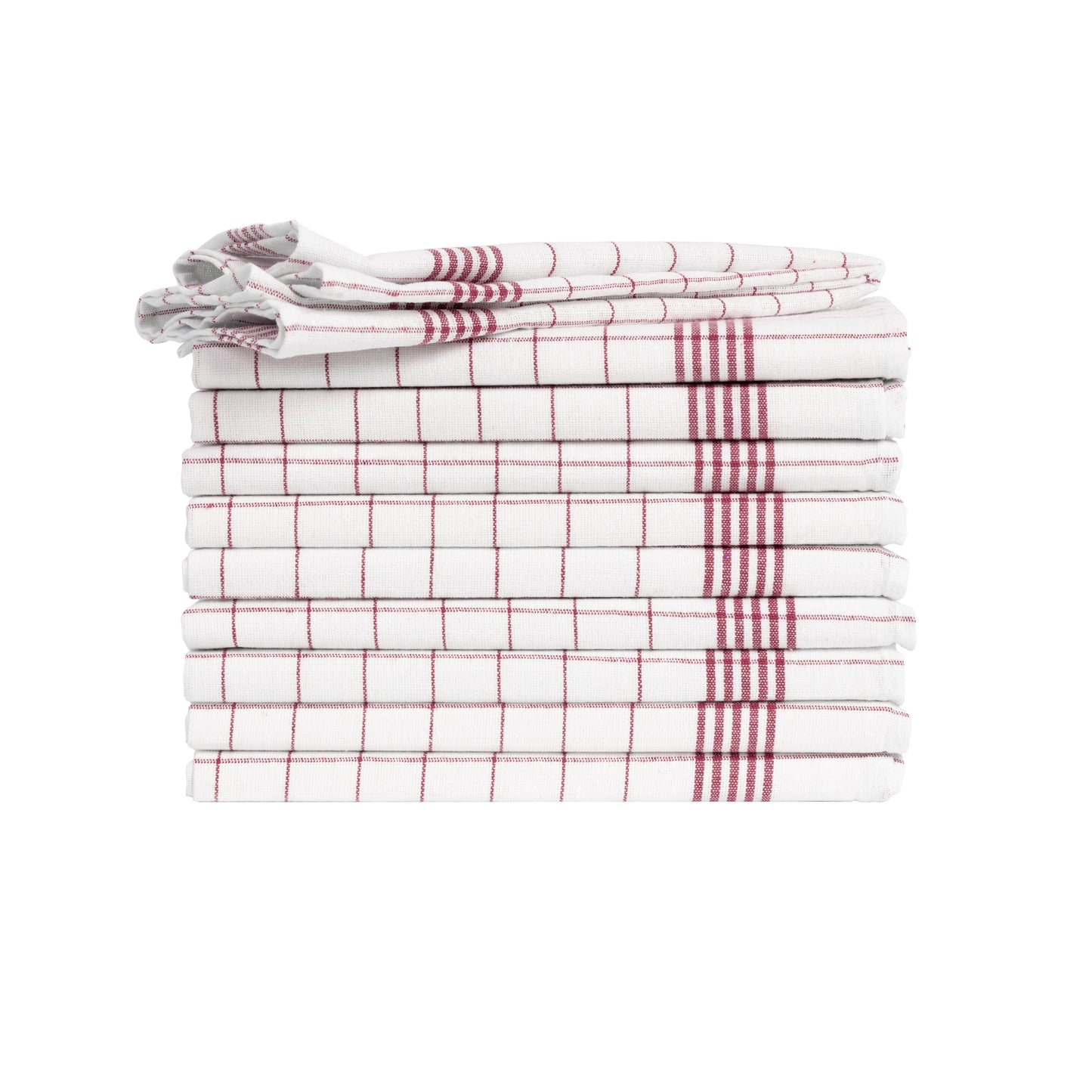 Merkanta Geschirrtücher 10er Set, Küchentücher 50x70cm, 100% Baumwolle, Geschirrhandtücher, rot - weiß/blau-weiß kariert, 10 Handtücher Küche, super saugfähig, Küchenhandtücher, Abtrockentücher