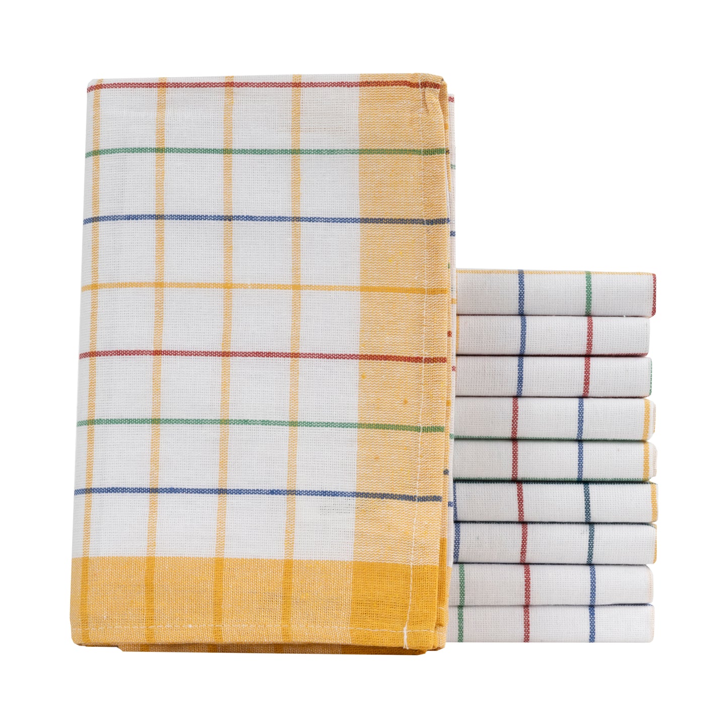 Merkanta Geschirrtücher 10er Set Küchentücher 50x70cm, 100% Baumwolle Geschirrhandtücher Mehrfarbig kariert, Handtücher Küche super saugfähig, Küchenhandtücher Abtrockentücher