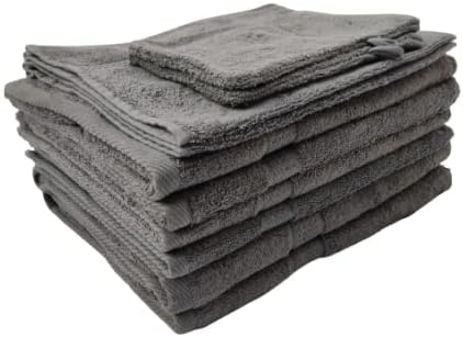 Merkanta Handtuch Set, 10 teilig, 2 Gästetücher, 4 Handtücher, 2 Duschtücher, 2 Waschlappen, 100% Baumwolle, Badetücher , Bath Towel , Handtücherset Badezimmer, Bad Tücher (Anthrazit)
