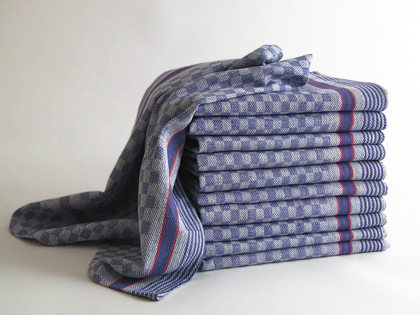 Merkanta Handtücher 10er Set, Küchentücher 50x70cm, 100% Baumwolle, Handtücher, blau-weiß kariert, super saugfähig, waschbar bei 95 Grad und trocknergeeignet