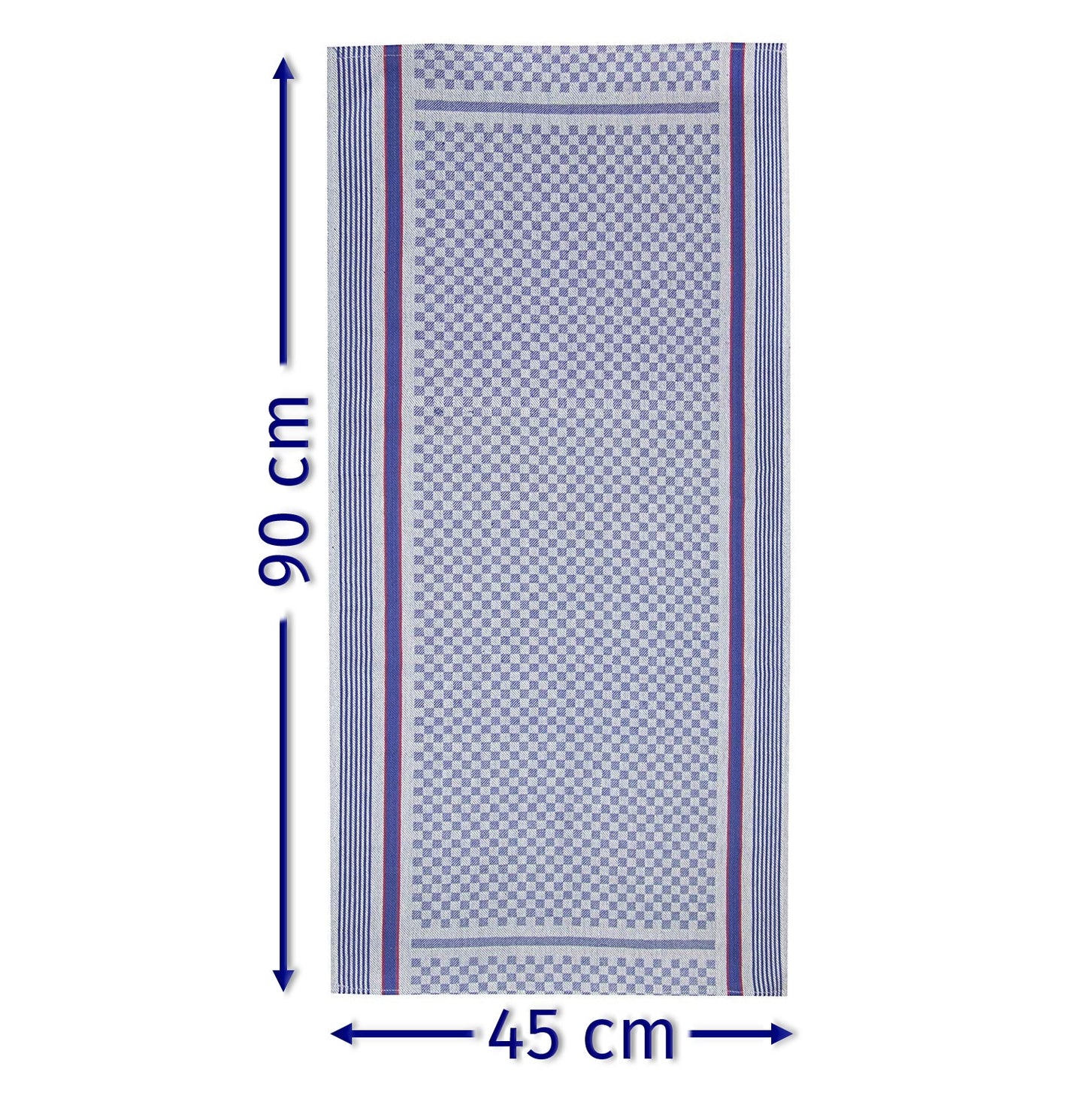 Merkanta Handtücher 10er Set, Küchentücher 50x70cm, 100% Baumwolle, Handtücher, blau-weiß kariert, super saugfähig, waschbar bei 95 Grad und trocknergeeignet