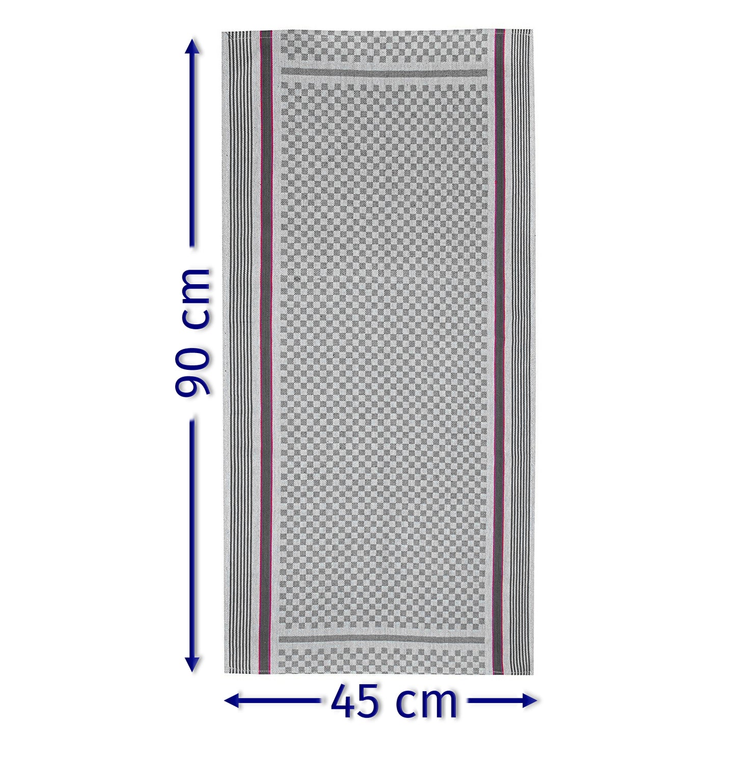 Merkanta Grubentücher 10-teiliges Premium-Set aus 100% Baumwolle, 45 x 90 cm, 50 x 100 cm, anthrazit - weiß kariert, super saugfähig, waschbar bei 95 Grad und für den Trockner geeignet.