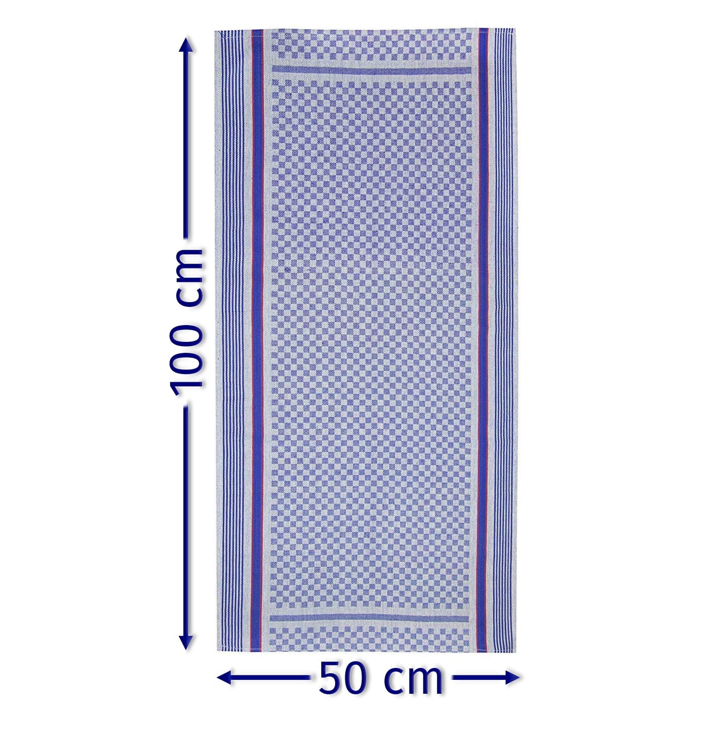 Merkanta Handtücher 10er Set, Küchentücher 50x70cm, 100% Baumwolle, Handtücher, blau-weiß kariert, super saugfähig, waschbar bei 95 Grad und trocknergeeignet