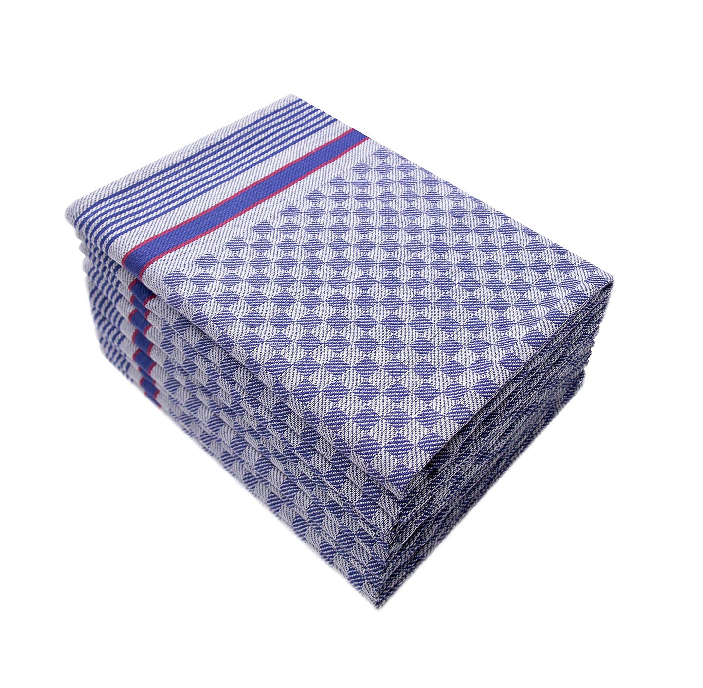 Merkanta Handtücher 10er Set, Küchentücher 50x70cm, 100% Baumwolle, Handtücher, blau-weiß kariert, super saugfähig, waschbar bei 95 Grad und trocknergeeignet