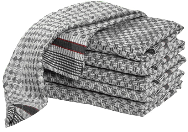 Merkanta Grubentücher 10-teiliges Premium-Set aus 100% Baumwolle, 45 x 90 cm, 50 x 100 cm, anthrazit - weiß kariert, super saugfähig, waschbar bei 95 Grad und für den Trockner geeignet.