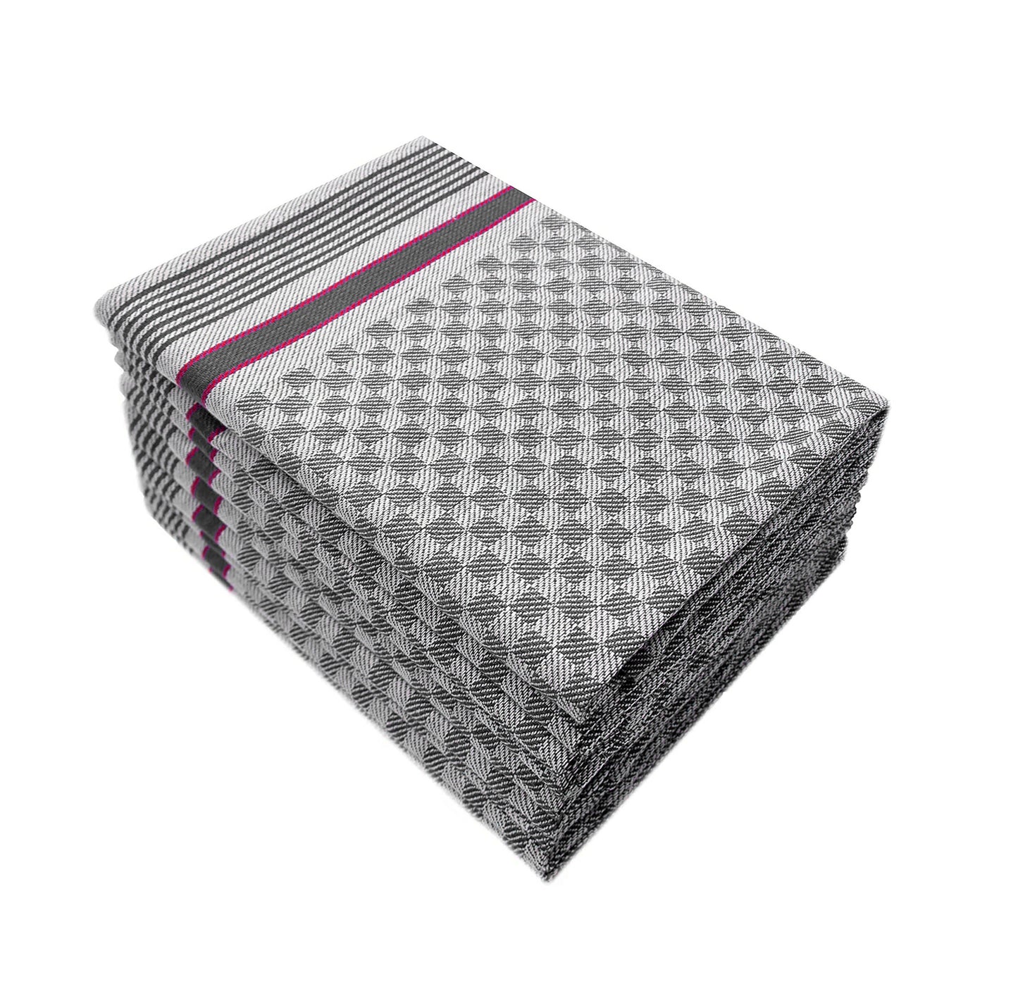 Merkanta Grubentücher 10-teiliges Premium-Set aus 100% Baumwolle, 45 x 90 cm, 50 x 100 cm, anthrazit - weiß kariert, super saugfähig, waschbar bei 95 Grad und für den Trockner geeignet.