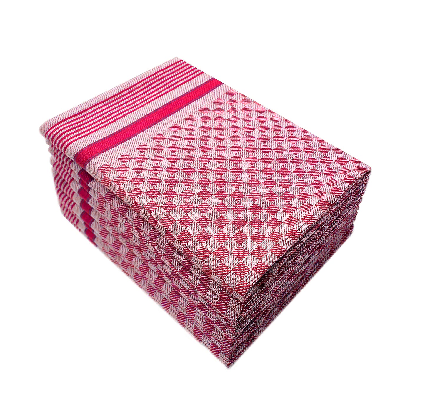 Merkanta Geschirrtücher 10er Set, Küchentücher 50x70cm, 100% Baumwolle, Geschirrhandtücher, rot weiß kariert, super saugfähig, waschbar bei 95 Grad und trocknergeeignet