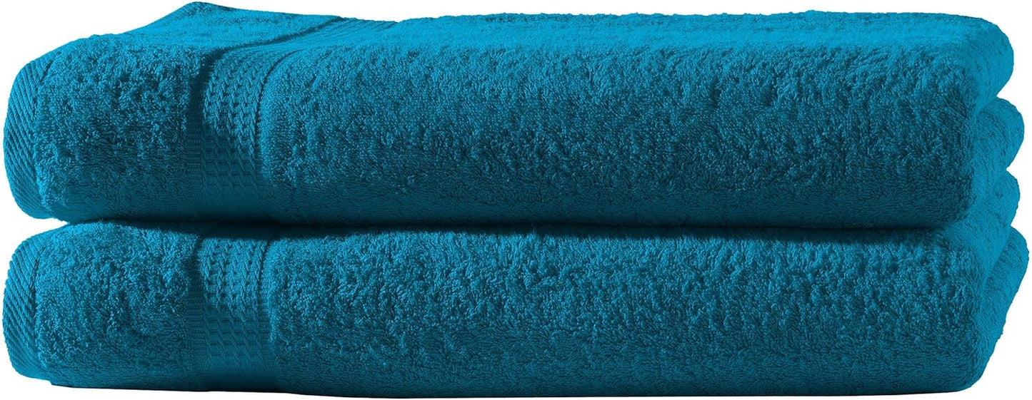 Merkanta Handtuch Set petrol , 10 teilig , 2 Gästetücher , 4 Handtücher , 2 Duschtücher , 2 Waschlappen , 100% Baumwolle , Badetücher , bath towel , Handtücherset Badezimmer , Bad Tücher (Petrol - grünblau)